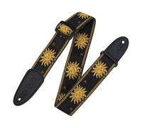 Levy's MPJG-SUN-BLK Polyester/Vinyl Guitar Strap - Jacquard Sun - Black