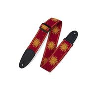 Levys MPJG-SUN-RED 2 inch Sun Design Jacquard Weave Guitar Strap, Red (NEW)