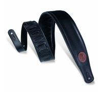 Levy's MSS2-BLK 2.5 inch Padded Guitar Straps with Garment Leather Back and Signature Logo - Black