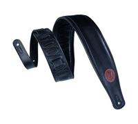 Levy's MSS2-BLK 2.5 inch Padded Guitar Straps with Garment Leather Back and Signature Logo - Black