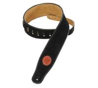 Levy's MSS3 2.5in Suede Guitar strap with Black piping, Black