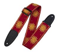 Levy's Polyester/Vinyl Guitar Strap - Jacquard Sun - Red