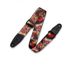 Levys Prints Polyester w Leather Ends 2" Japanese Dragon