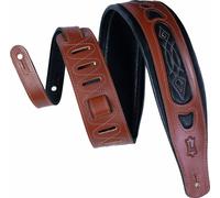 Levy's Rebel Leathers Guitar strap Walnut Embroidered