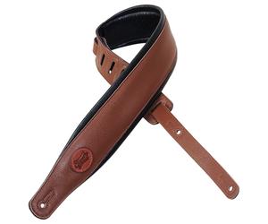 Levys Signature Legacy 3.25" Leather Guitar Strap Brown