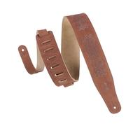 Levy's Leathers 2.5" Suede Leather Guitar Strap Celtic Knot Emboss Design; Brown MS26CK-BRN