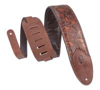 Levys Sundance 3" Embossed Leather Guitar Strap Brown
