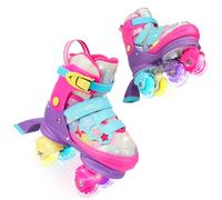 LEVYTEMP Kids 3-in-1 Adjustable Roller Skates | Inline, Tri-Skates & Quad Skates for Girls Toddlers Light Up Wheels, Size Adjustable, Safe & Breathable Design, for Boys & Girls