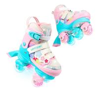 LEVYTEMP Kids 3-in-1 Adjustable Roller Skates | Inline, Tri-Skates & Quad Skates for Girls Toddlers Light Up Wheels, Size Adjustable, Safe & Breathable Design, for Boys & Girls