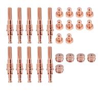 Lewan10Pcs 9-8215 Electrode & 10 Pcs 9-8207 Nozzle Tips & 5Pcs 9-8245 Shield Cap 40A fit Thermal Dynamics SL60/SL100 Plasma Cutting Torch Consumables