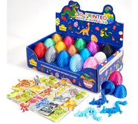 LEWELLRY Dragon Egg Treasure Chest: 15 Pcs 3D Printed Eggs + Display Stand | Fantasy Gift for Kids/Adults | Colorful DIY Decor