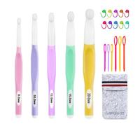 Lewhoo Large Sizes Crochet Hook Ergonomic Crochet Hooks Set,Big Crochet Hooks 8mm 10m 12mm 15mm 20mm