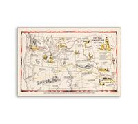 LEWIS AND CLARK Expedition Map Missouri Poster Decorative Painting Canvas Wall Posters And Art Picture Print Modern Family Bedroom Decor Posters 12x18inch(30x45cm)