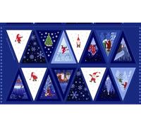 Lewis and Irene Christmas Coronation Coastal Tomten Yuletide Love Fabric Bunting Panel - 100% Premium Quality Cotton Printed - Simply Sew Crafty™ (Tomten)