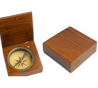 Lewis & Clark Authentic Brass Compass Wooden Box - Antique Nautical Handmade Maritime Decor Gift for Men Women, Explorers, Retirement, Graduation, Office Desk Display by Zomayra