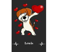 Lewis Gifts Lined Notebook/Journal 120 Pages University Graduation gift: Funny Blank Journal For Personalized Dabbing Dog Family First Name Middle ... Gift, 120 Pages, 6x9, Soft Cover, Matte