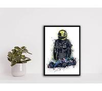 Lewis Hamilton 2022 Car & Helmet Print | F1 Grand Prix Poster | A4 | Wall Art | Racing | Mercedes AMG F1 | Picture |(A5 Card)