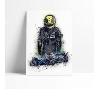 Lewis Hamilton 2022 Car & Helmet Print | F1 Grand Prix Poster | A4 | Wall Art | Racing | Mercedes AMG F1 | Picture | FREE UK Delivery (A4 Glossy Print)