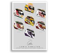 Lewis Hamilton 2025 signed helmet photo poster print autograph framed memorabilia Ferrari F1 gift (7 Time World Champion, A3 Poster Only)