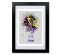 Lewis Hamilton 2025 signed helmet photo poster print autograph framed memorabilia Ferrari F1 gift (A4 Framed & Mounted 2024)