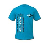Lewis Hamilton 44 T-Shirt Racing Driver Champion Motorsports Blue