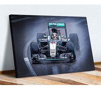 LEWIS HAMILTON CANVAS WALL ART ARTWORK PRINT MERCEDES FORMULA 1 (30in x 20in / 76 cm x 50cm)
