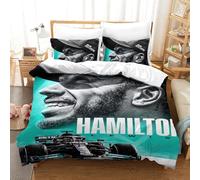 Lewis Hamilton Duvet Cover 3D F1 Racing Design Soft Comfortable Quilt Cover Breathable Quilt Cover Comforter Cover Girls Boys Bedding Set Single(140x200cm)
