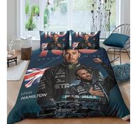Lewis Hamilton Duvet Cover Set 3D Printed Bedding F1 Racing Quilt Cover with Hidden Zipper Closure,Ultra Soft Microfiber Bedding,Soft And Comfortable King(220x240cm)