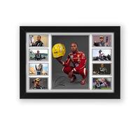 Lewis Hamilton F1 Poster Print - Limited Edition Formula 1 Fan Gift - AI-Generated Artwork with Pre-Printed Autograph Wall Art Merchandise (Framed A3 (30x40cm))