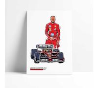 Lewis Hamilton F1 Print - Number 44 | F1 Grand Prix Poster | A4 | F1 Wall Art | Ferrari Poster (7x5 Black Frame)