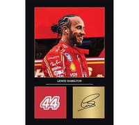 Lewis Hamilton Gift Signed A4 Print Display Lewis Hamilton Gifts For Boys Digitally Reproduced Signature Formula 1 Gifts F1 Gifts (Framed)