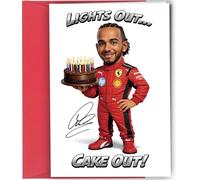 Lewis Hamilton Inspired Autograph Birthday Card Formula One Racing Fan Art Greeting Card Funny Motorsport Birthday Card Large C5 With Envelope F1 no2050