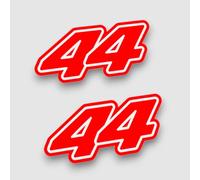 Lewis Hamilton Sticker 2022 Car 44 F1 Formula 1 Fluorescent Neon RED (Fluorescent Neon Red/White, 8cm x 3.5cm)