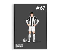 Lewis Miley Poster, Modern Football Wall Art Print, Minimalist Soccer Gift for Fans (Lewis Miley, A4, Unframed)