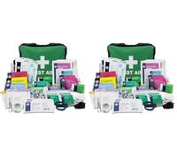 Lewis-Plast First Aid Kit Bag - 160 Piece Survival Kits - Safety Essentials for Travel Car Home Camping Work Hiking Holiday - Pack Supplies - Medium (Pack of 2)