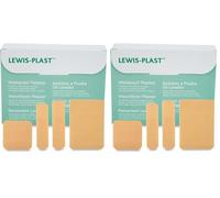 Lewis-Plast Premium Assorted Breathable Sterile Hypoallergenic Washproof Plasters, Box of 100 First Aid Medical Grade Waterproof Plaster, Suitable for All Types of Minor Cuts and Grazes (Pack of 2)