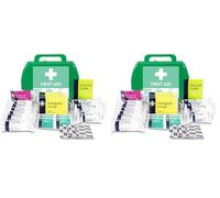 LEWIS-PLAST Premium Small 1-10 Persons Polypropylene First Aid Box - Complete with Integrated Carry Handle and Unique Flip-up Wall Mounting System - Meets Health & Safety Executive Guidelines