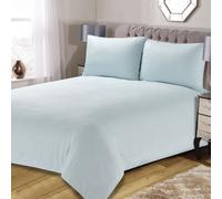 Lewis's Cassandra Dotty Waffle Duvet Set - Duck Egg - Double | TJ Hughes