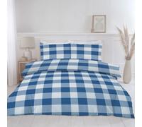 Lewis's Delilah Gingham Duvet Set - Navy - Single | TJ Hughes