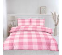 Lewis's Delilah Gingham Duvet Set - Pink - King | TJ Hughes