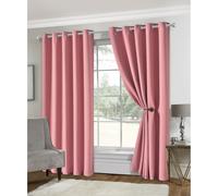Lewis's Eclipse Blackout Eyelet Curtains - Blush Pink - Width 46" x Drop 72" (117 x 183cm) | TJ Hughes
