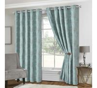 Lewis's Tuscany Eyelet Curtains - Duck Egg - Width 66" x Drop 72" (168 x 183cm) | TJ Hughes