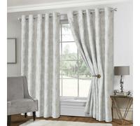 Lewis's Tuscany Eyelet Curtains - Ivory - Width 46" x Drop 90" (117 x 229 cm) | TJ Hughes