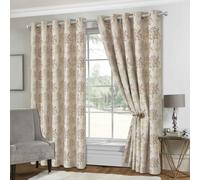 Lewis's Tuscany Eyelet Curtains - Red - Width 90" x Drop 90" (229 x 229cm) | TJ Hughes