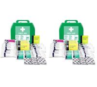 Lewist-Plast Premium Medium 11-20 Persons First Aid Kit Box - Complete with Integrated Carry Handle and Wall Mounting System, Ideal for Schools and Offices, Equipped with Emergency Supplies