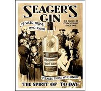 Lewistons-Of-London Seagers Gin Spirit Alcohol Advert Drink inspired Vintage Retro Man Cave Bar Pub Shed Novelty Gift Tin Wall Décor Metal Sign