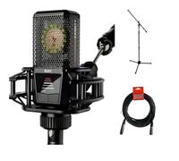 Lewitt RAY Large-Diaphragm Condenser Microphone with Distance Sensing Mute Bundle with Mic Stand with Fixed Boom XLR- XLR Cable