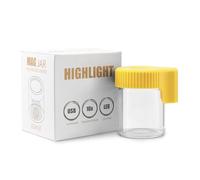 LEWOT Magnifying Viewing Jar with LED Light, Airtight Transparent Glass Storage Jars, Rechargeable LED Lit Lid Container (Yellow)