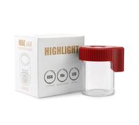 LEWOT Magnifying Viewing Jar with LED Light, Airtight Transparent Glass Storage Jars, Rechargeable LED Lit Lid Container (Red)