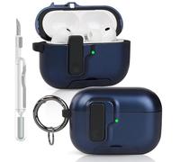 LEWOTE Case Compatible with Apple Airpods Pro 3 Funny Cute Anti-Lost Cover with Hook and Clean Kit[Support Wireless Charging] (Blue)